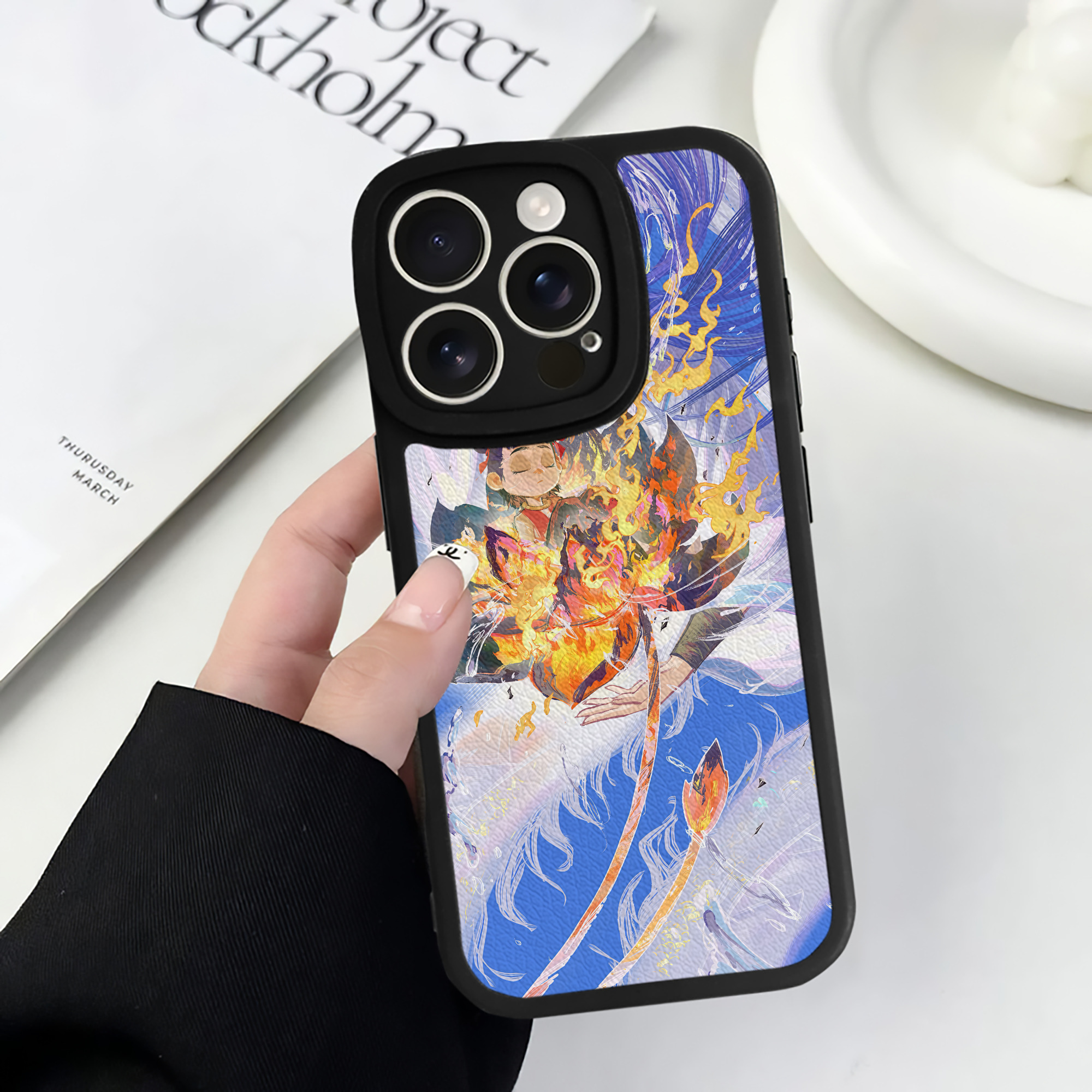 （画像用） Ne Zha 2 ナタ 魔童の大暴れ 【iPhone 16シリーズ対応】シリコンスマホケース（レザー調） 材質：シリコン